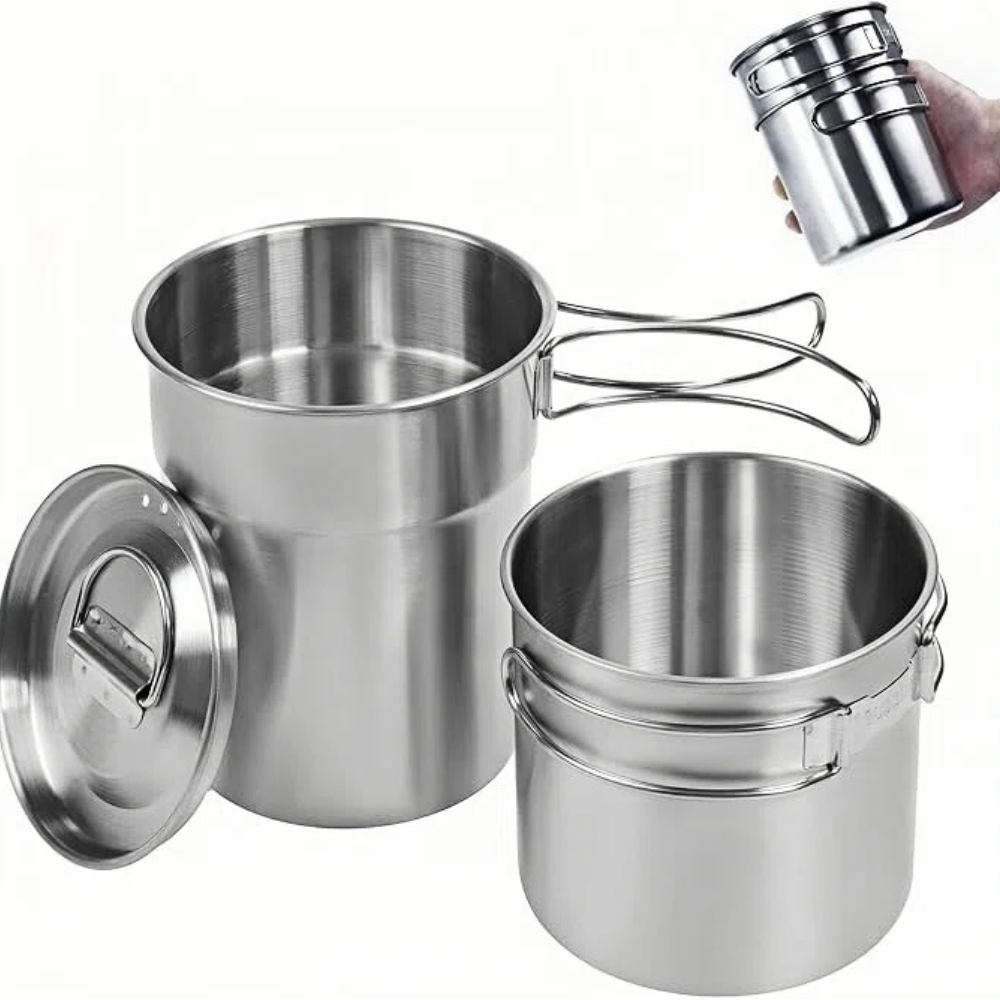 Camping Outdoor Cooking Set - Tazze pieghevoli da campeggio, pentole da