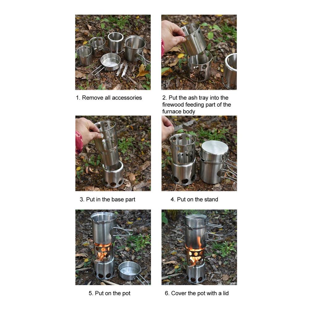 Camping Cooking Mesh - Set di Pentole da Campeggio in