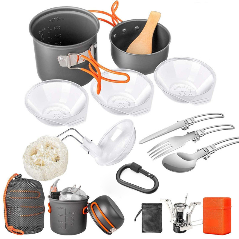 Camping Cooking Pots And Pans Set - Kit di pentole da campeggio, set