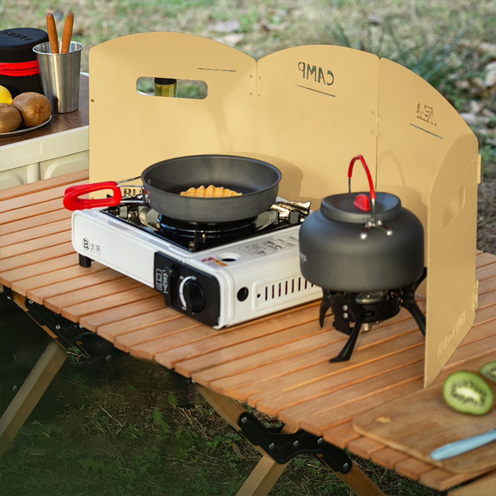 Camping Cooking Light - Parabrezza pieghevole per fornello a gas