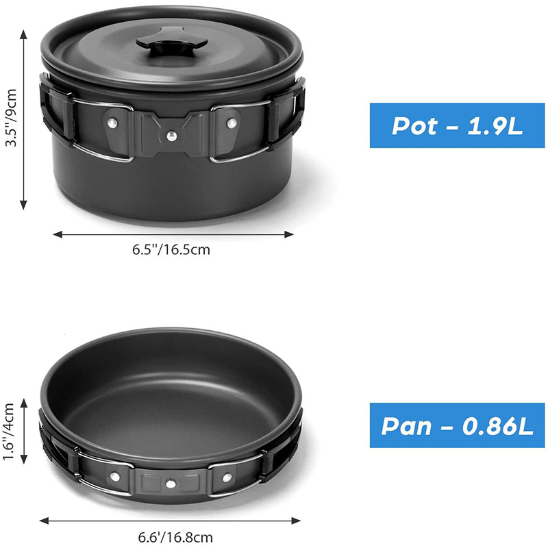Camping Cooking Pots And Pans Set - Set da Cucina per Campeggio con