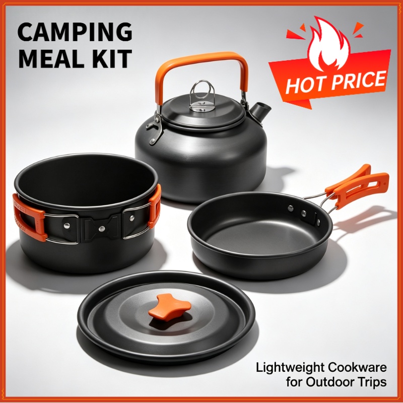 Camping Cooking Set With Bag - Set da cucina da campeggio, pentole