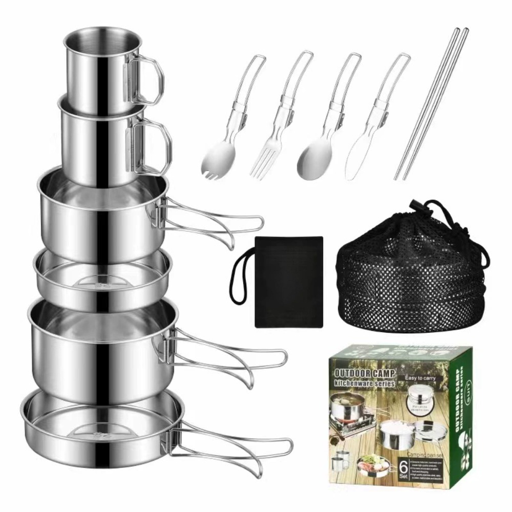12PCS Adventure Camp Set da cu - Camping Cooking Pots And Pans Set recensione e prezzo