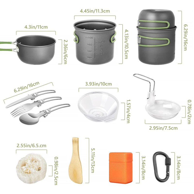 Kit di pentole da campeggio, s - Camping Cooking Pots And Pans Set recensione e prezzo