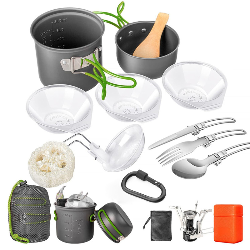 Kit di pentole da campeggio, s - Camping Cooking Pots And Pans Set recensione e prezzo