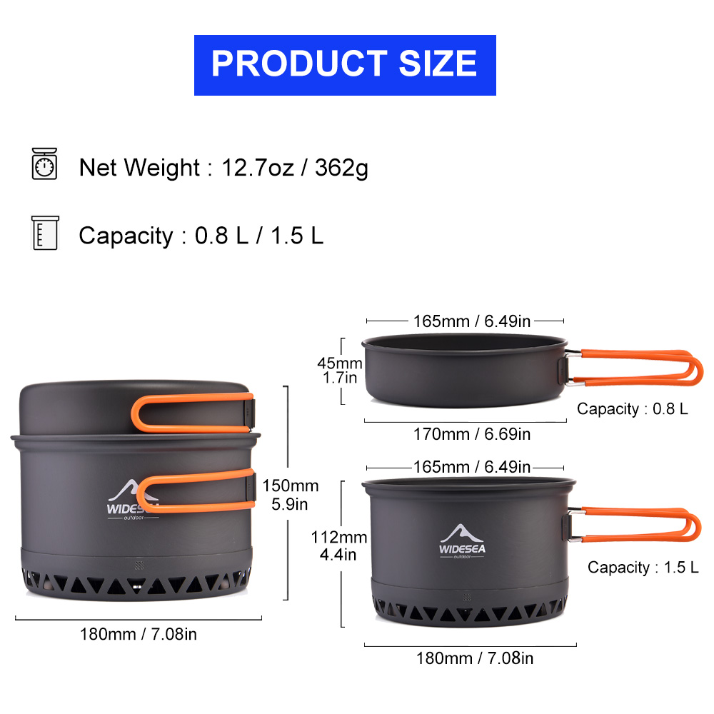 Widesea Pentola da campeggio 1 - Camping Cooking Set Jetboil recensione e prezzo