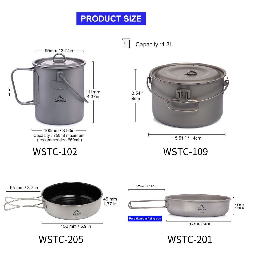 Widesea Stoviglie da campeggio - Camping Cooking Pots And Pans Set recensione e prezzo