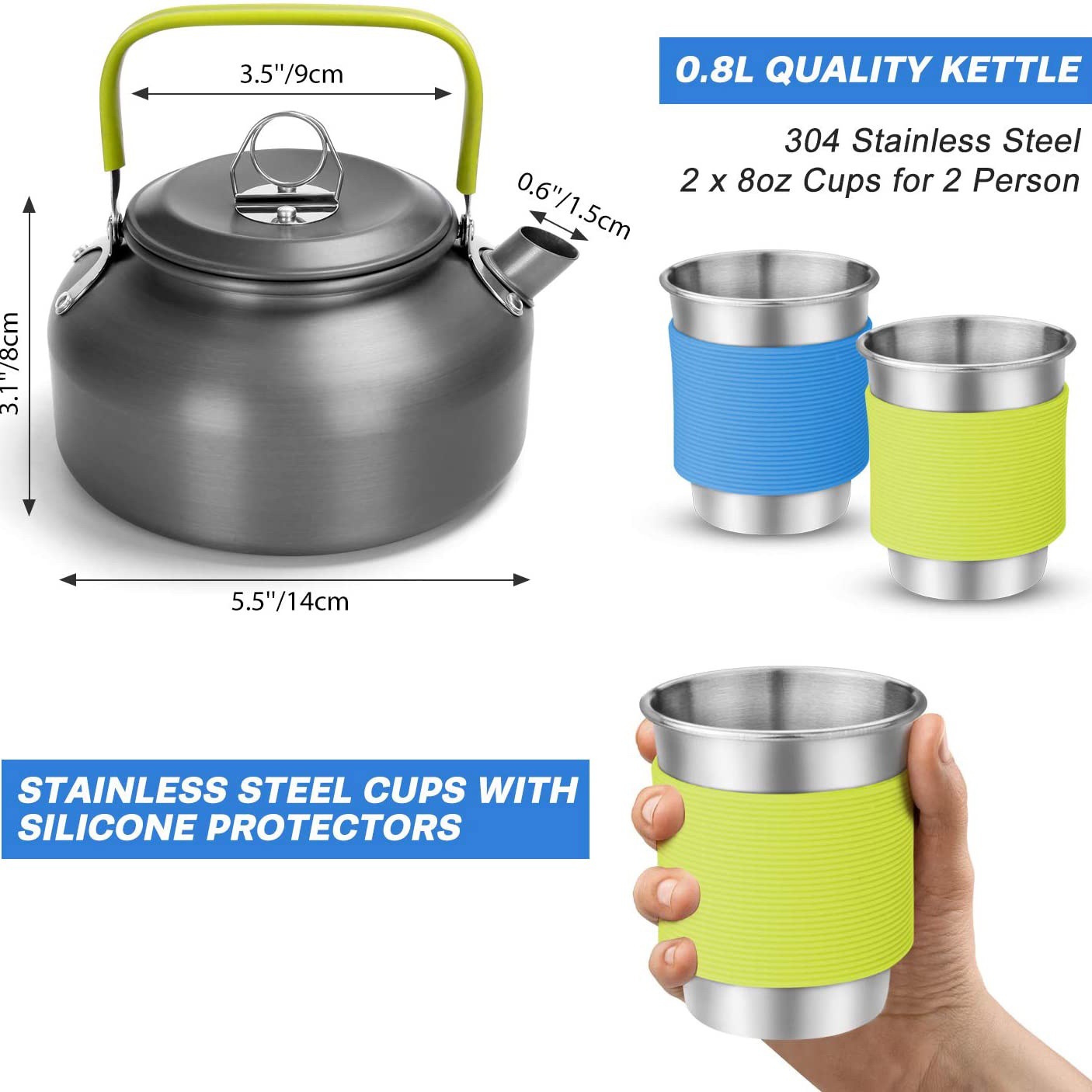 Set Completo da Campeggio per  - Camping Cooking Pots And Pans Set recensione e prezzo