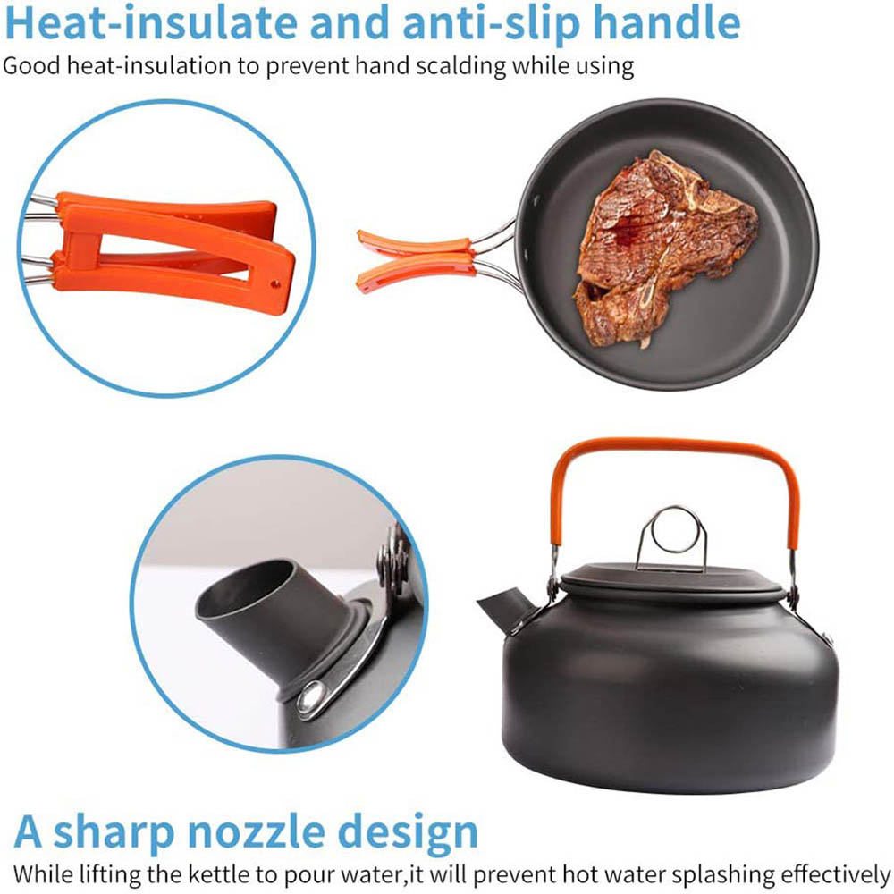 1 pz/1 set kit di pentole da c - Camping Cooking Set With Bag recensione e prezzo