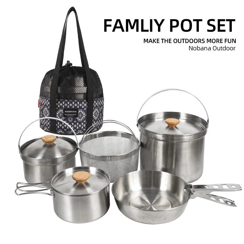 Nuovo Set di Pentole in Acciai - Camping Cooking Set With Bag recensione e prezzo