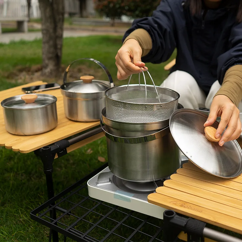 Nuovo Set di Pentole in Acciai - Camping Cooking Set With Bag recensione e prezzo