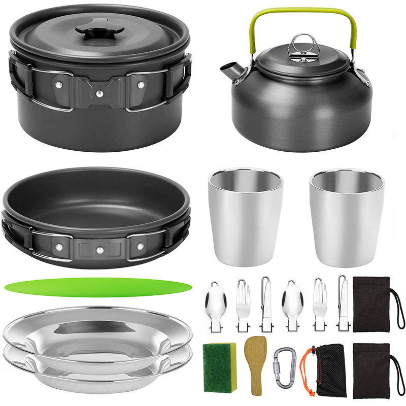 Set da Cucina per Campeggio co - Camping Cooking Pots And Pans Set recensione e prezzo