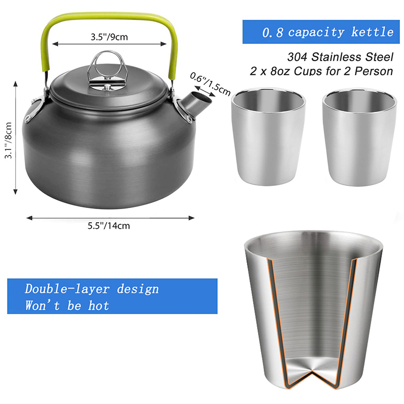 Set da Cucina per Campeggio co - Camping Cooking Pots And Pans Set recensione e prezzo