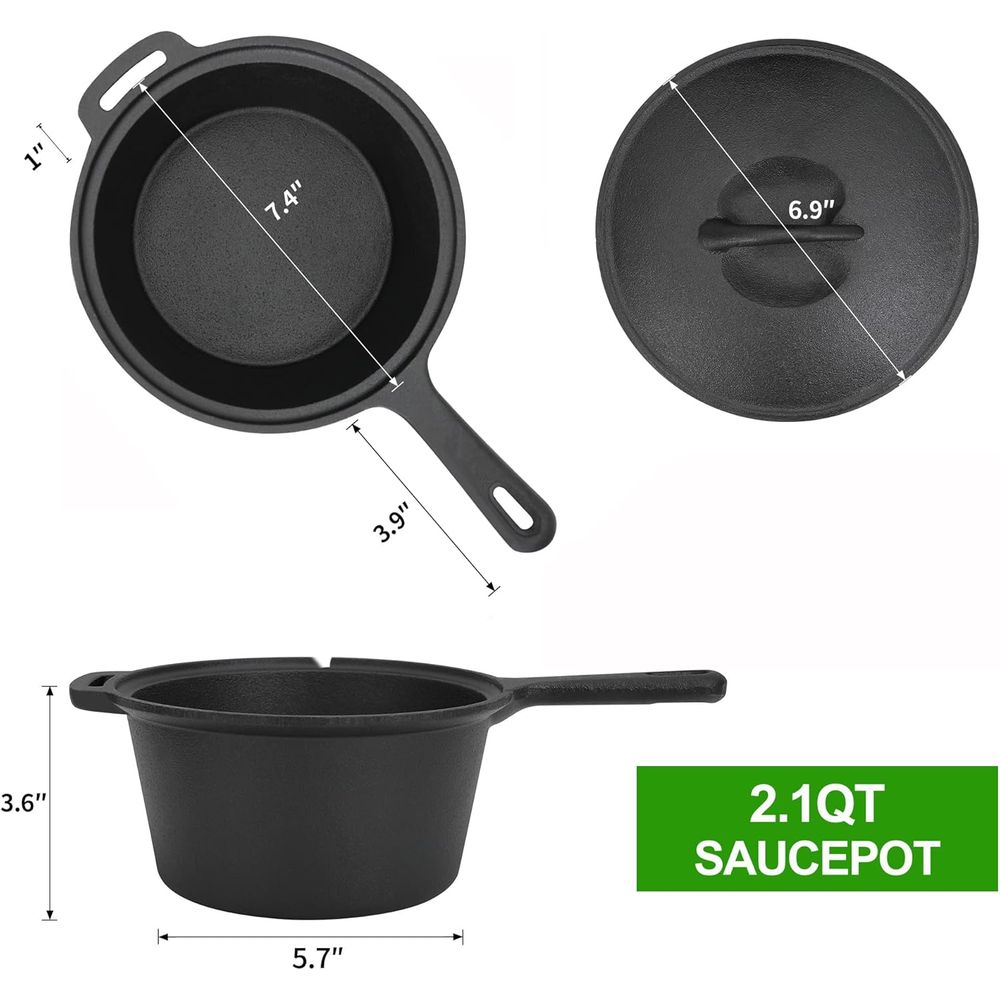 Set da Cucina 8 Pezzi in Ghisa - Camping Cooking Dutch Oven recensione e prezzo