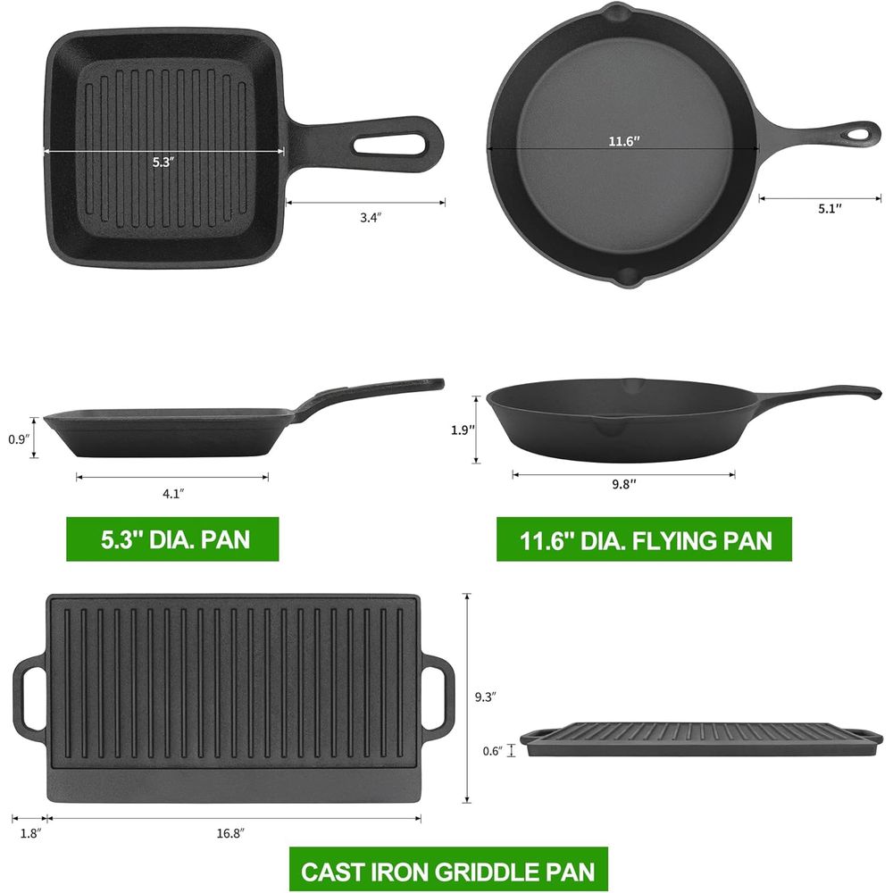 Set da Cucina 8 Pezzi in Ghisa - Camping Cooking Dutch Oven recensione e prezzo